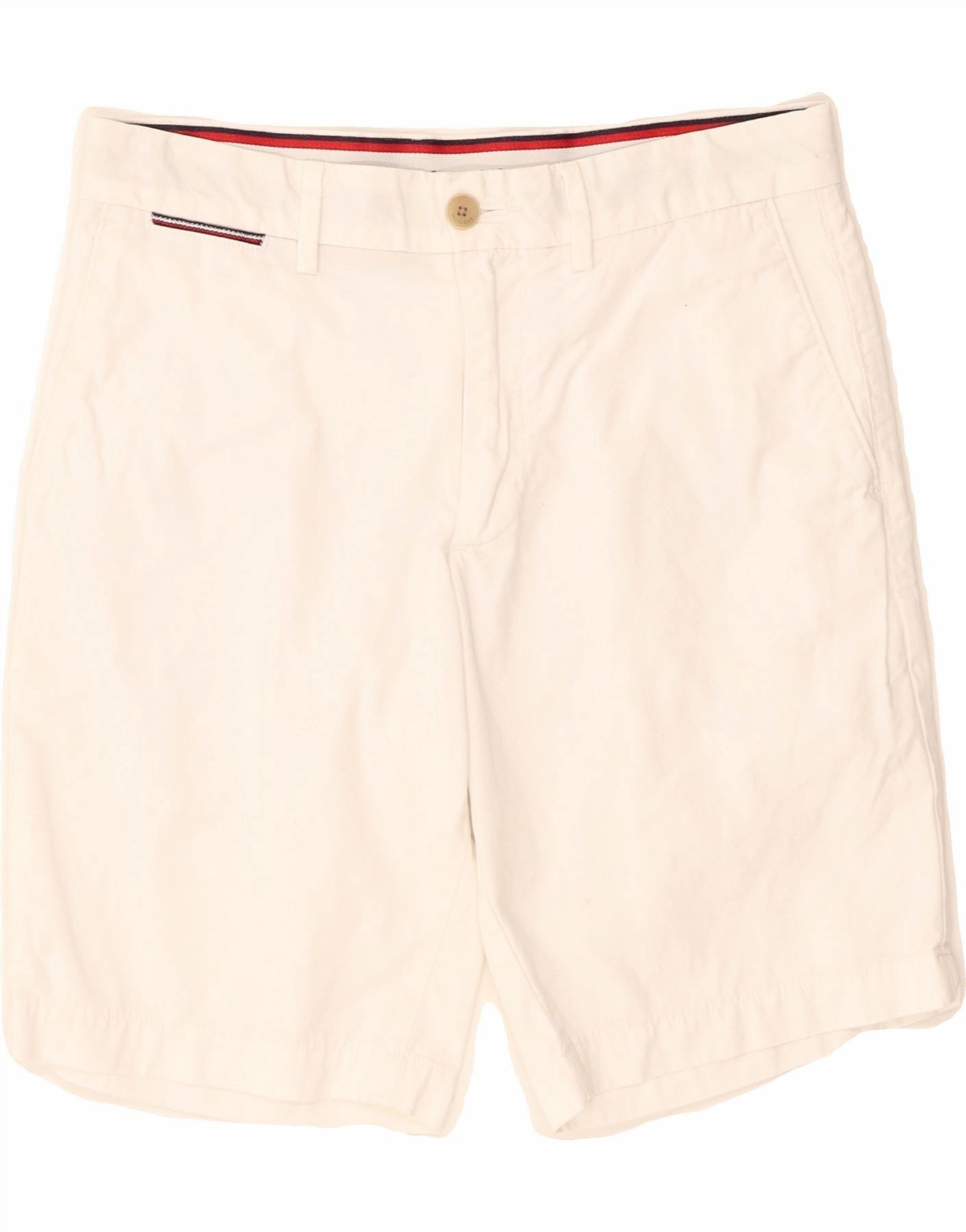 high waisted Neat Look TOMMY HILFIGER Mens Chino Shorts W28 Small White Cotton