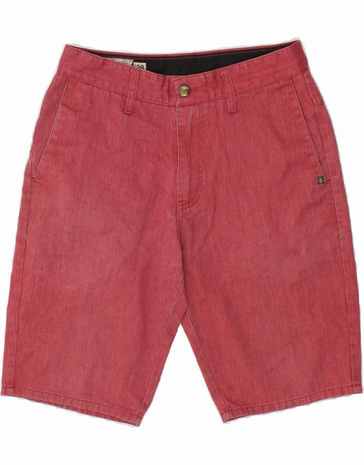 VOLCOM Mens Chino Shorts W28 Small  Red Polyester Luxury Brand