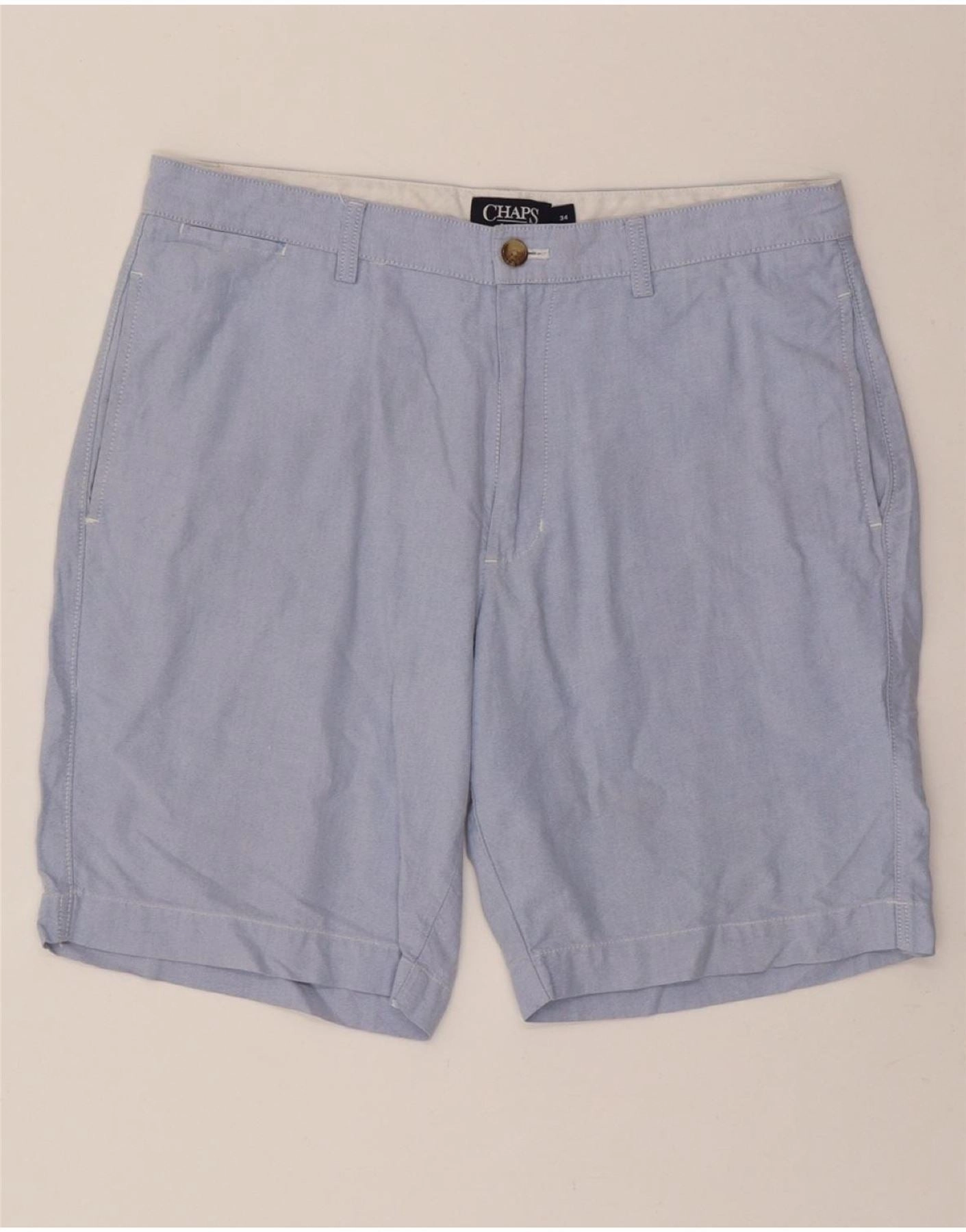 CHAPS Mens Chino Shorts W34 Large  Blue Cotton Pre Shrunk Cotton Blend Universal Attachment Points