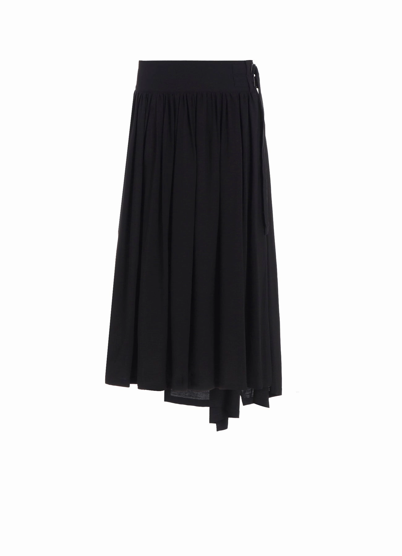 HARD-TWIST SERGE ASYMMTRIC GATHER SKIRT Durable Comfort