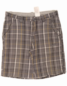 Trendy Look NIKE Mens Chino Shorts W30 Medium Grey Check Cotton