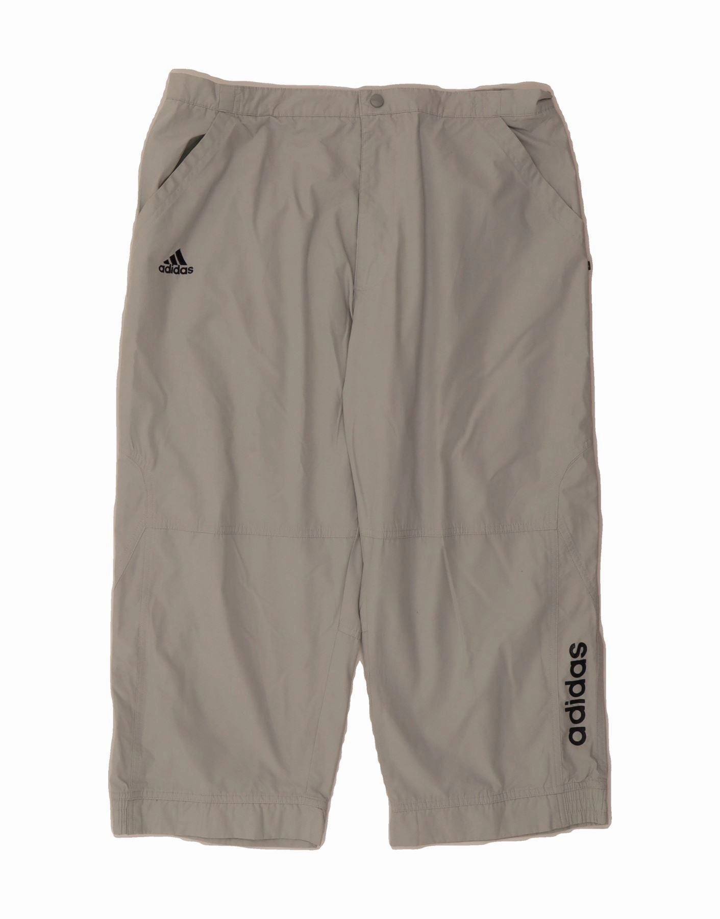 Easy Care Reinforced Seams ADIDAS Mens Bermuda Shorts W36 L21 Grey Polyester