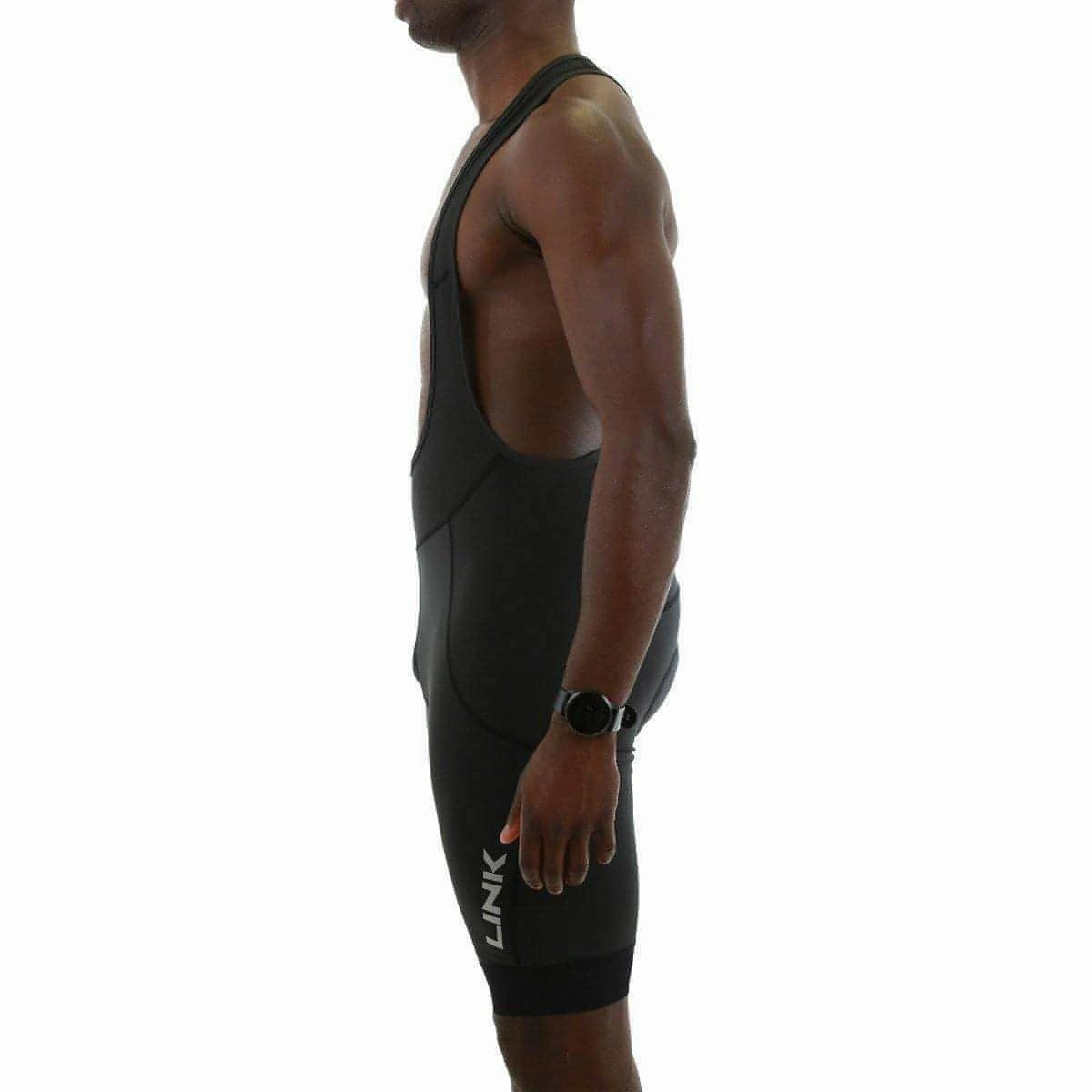 Link Ride Mens Cycling Bib Shorts - Black Stretch waistband Go Light