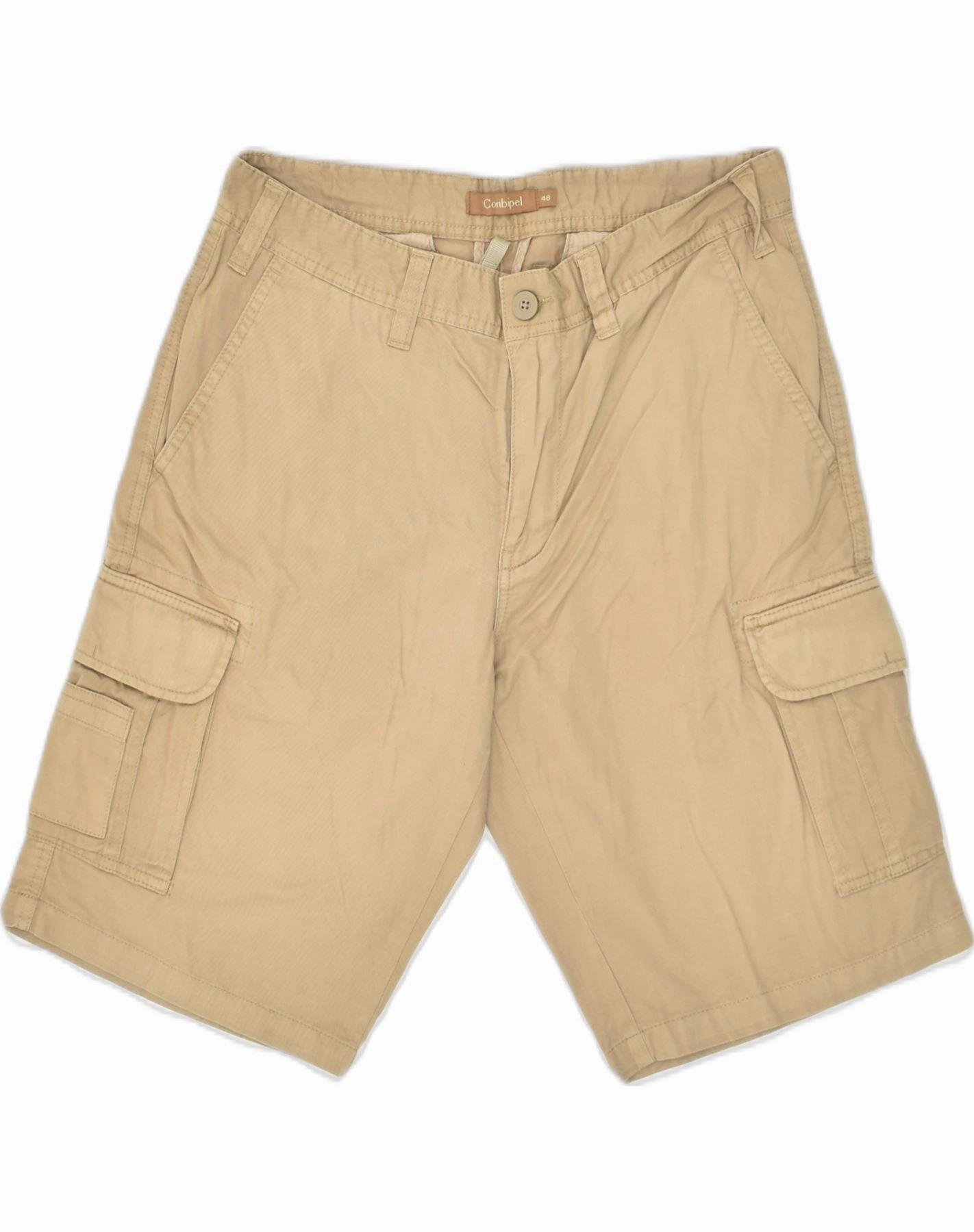 Dual Zone Ventilation CONBIPEL Mens Cargo Shorts IT 48 Medium W30 Brown Cotton
