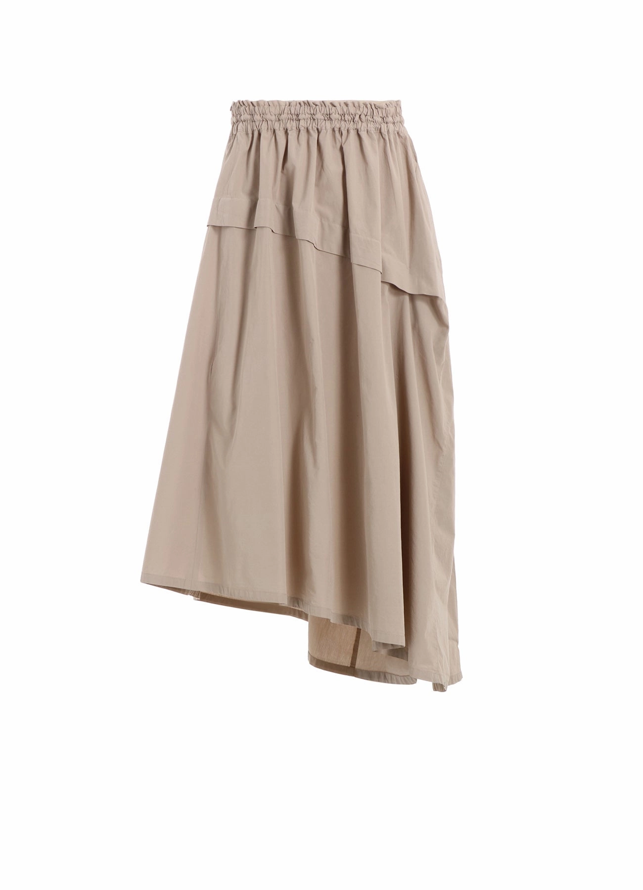 Functional Wear COTTON BROAD GARMENT DYEING RIGHT TUCKED ASYMMETRIC SKIRT