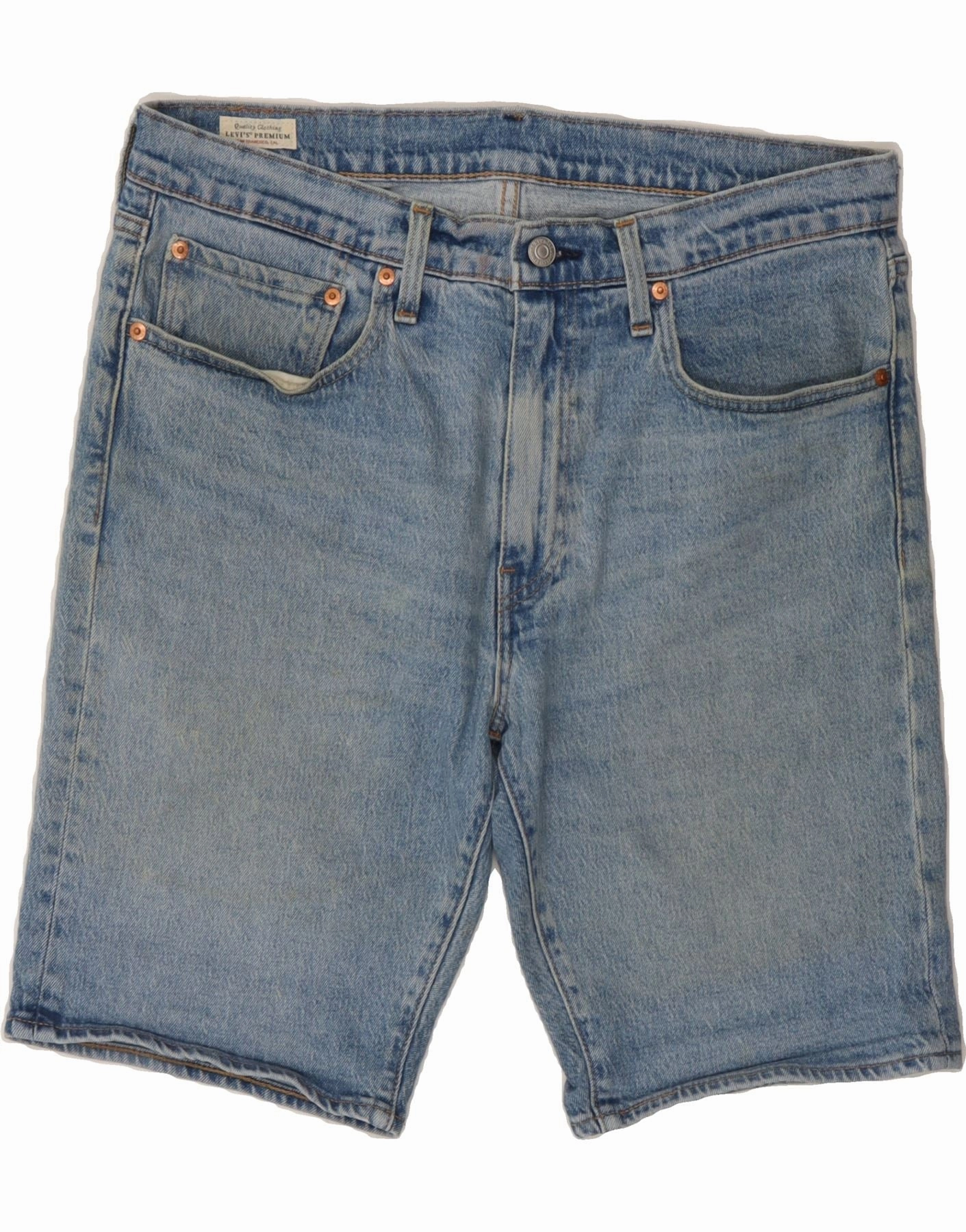 Breathable Performance Fit Chill Breeze Fit LEVI'S Mens Denim Shorts W34 Large  Blue Cotton