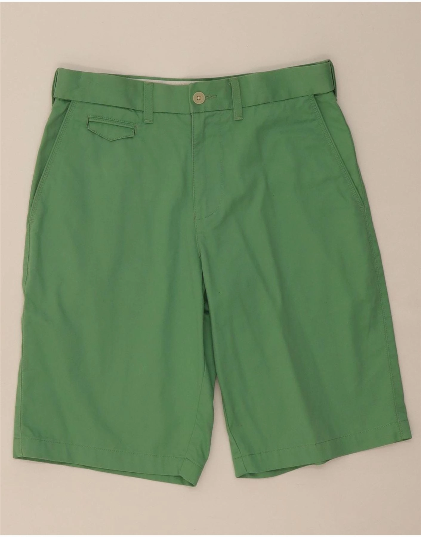 MARKS & SPENCER Mens Chino Shorts W30 Medium Green Cotton Stretch Movement