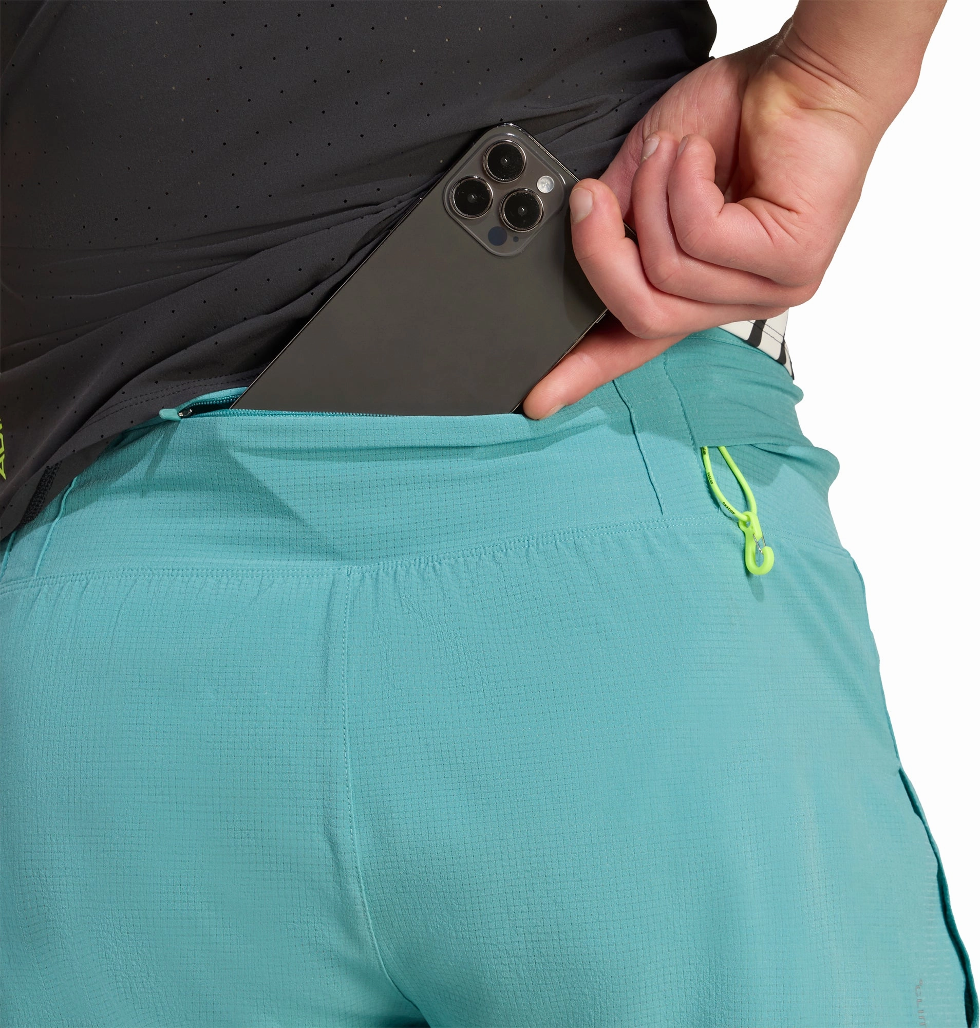 adidas Adizero Gel Pocket 3 Inch Mens Running Shorts - Green Tailored Cut Free Size Adjuster