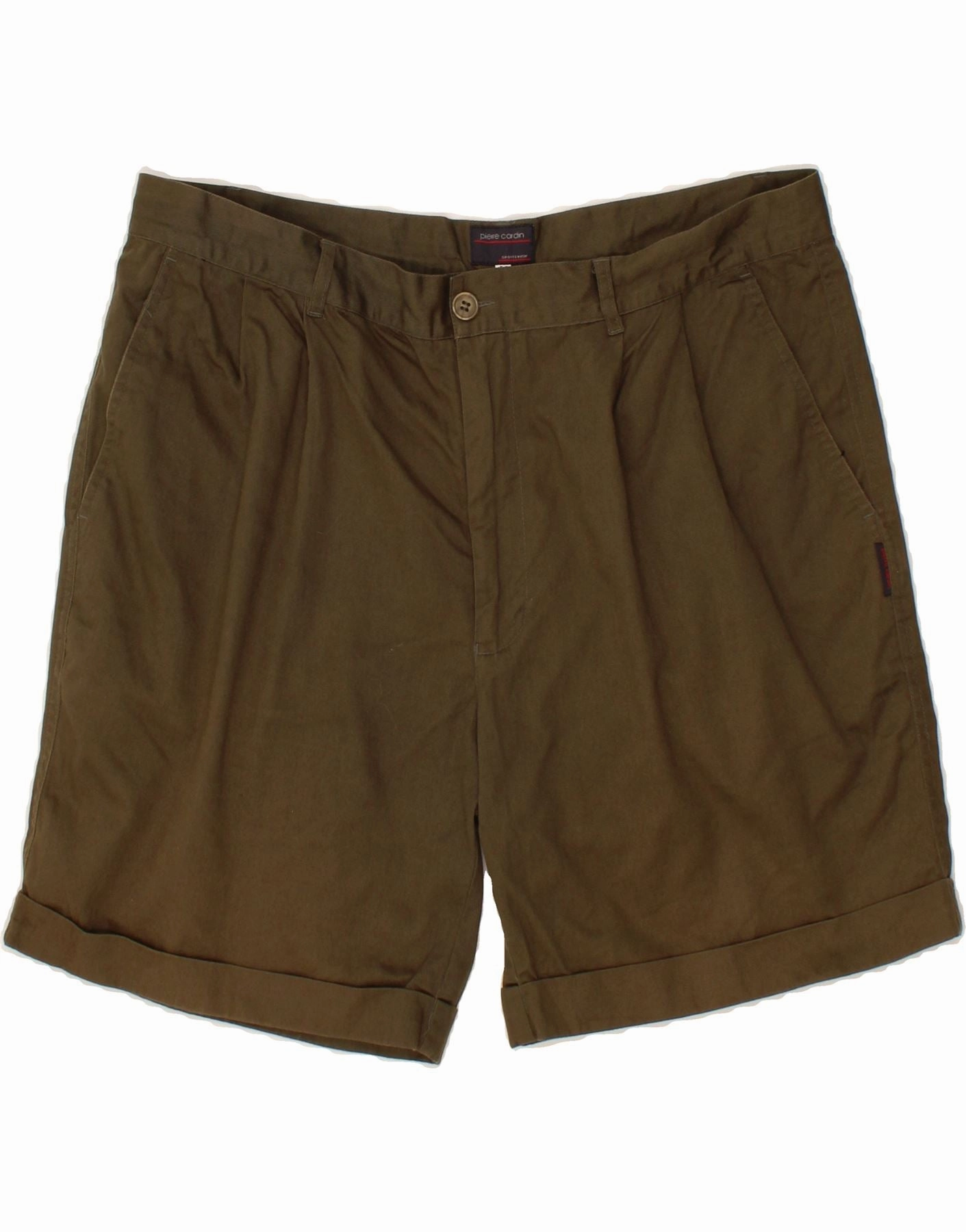 PIERRE CARDIN Mens High Waist Chino Shorts IT 56 3XL W38  Khaki Eco Friendly Fabric