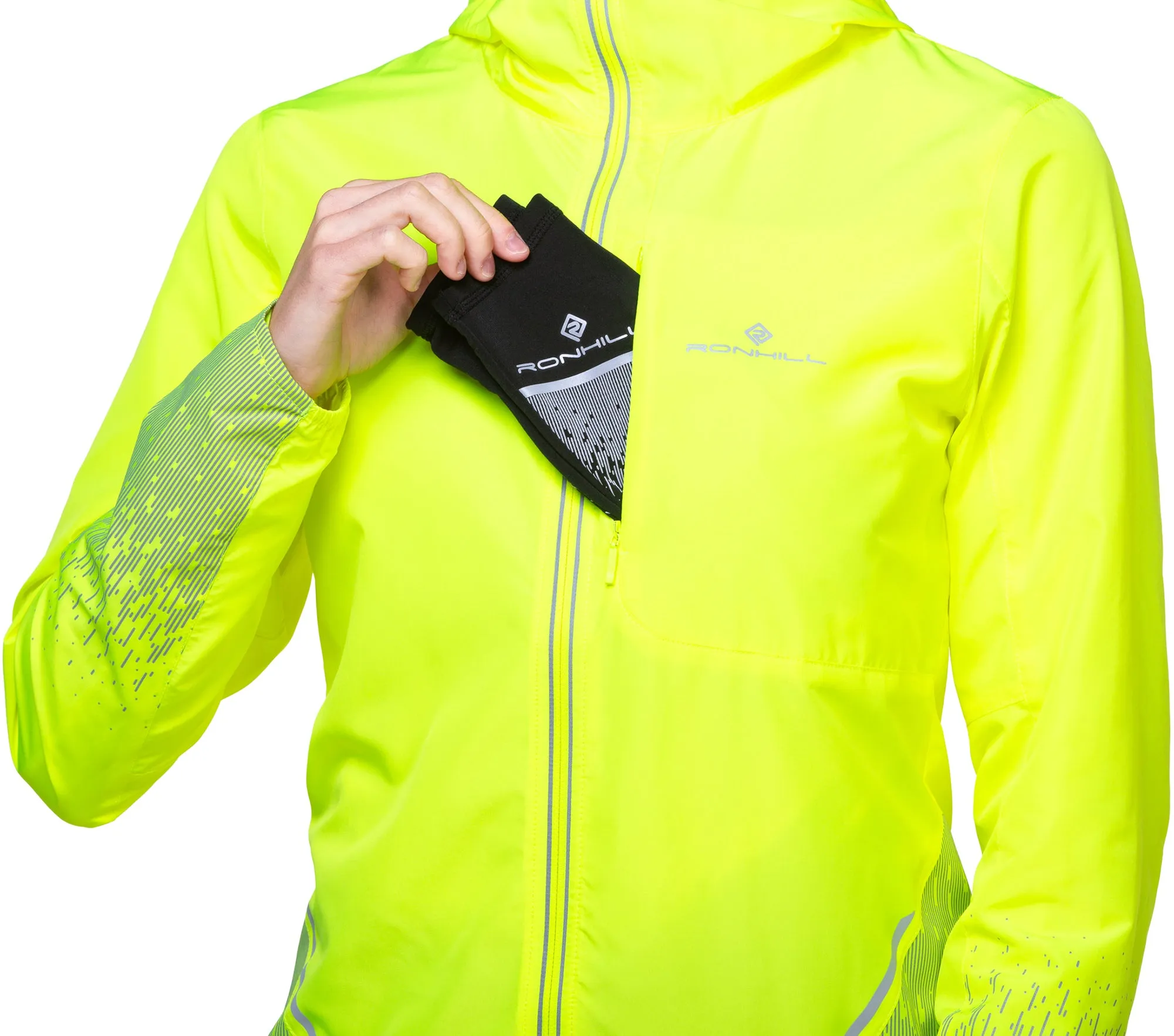 Ronhill Tech Reflect Womens Running Jacket - Yellow Softshell Fabric