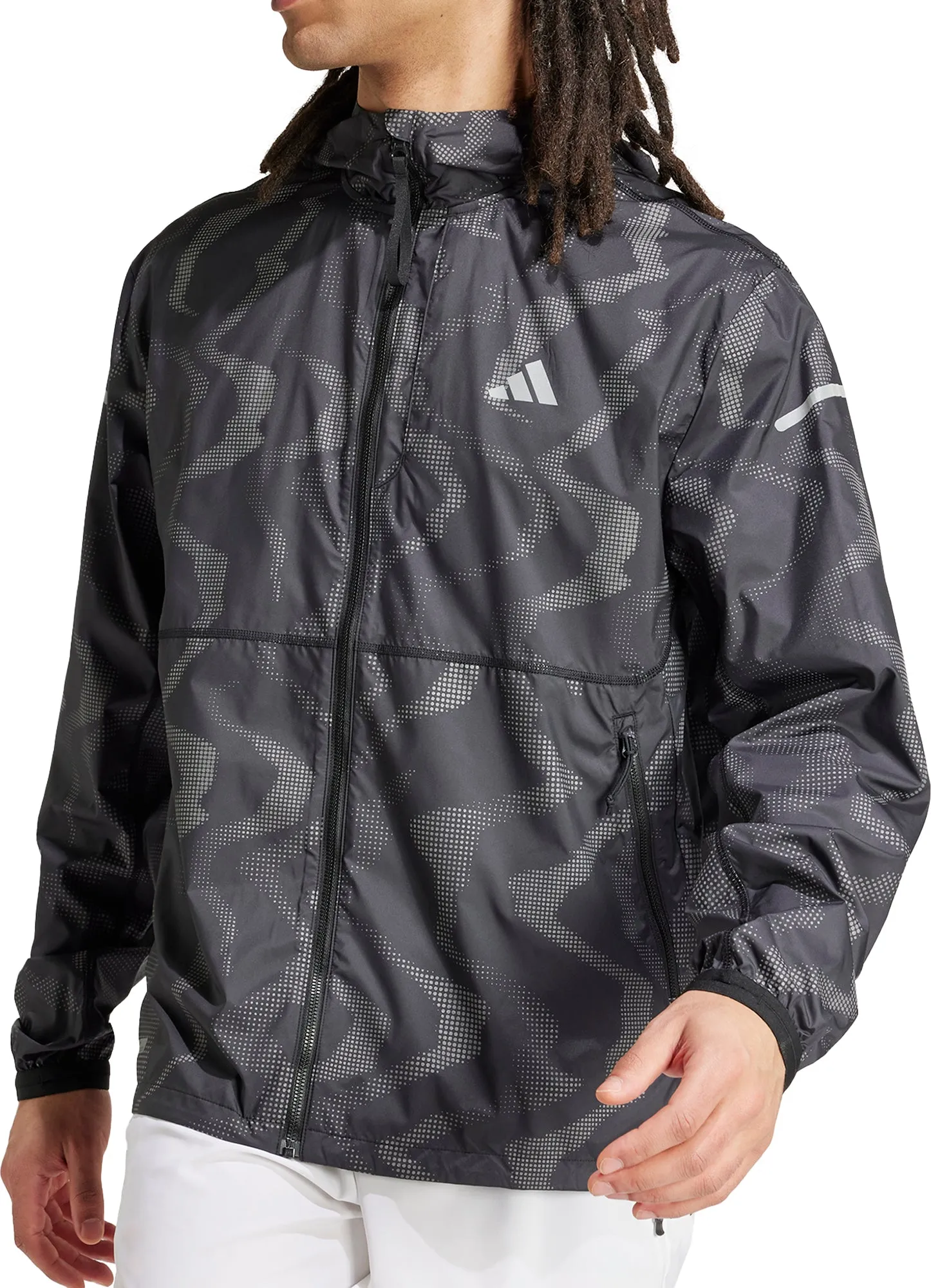 adidas Ultimate WIND.RDY Mens Running Jacket - Black Winter Ready Stretch Panels
