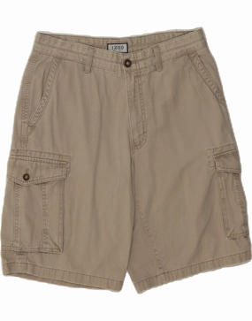 IZOD Mens Cargo Shorts W32 Medium  Beige Cotton Comfy Shape
