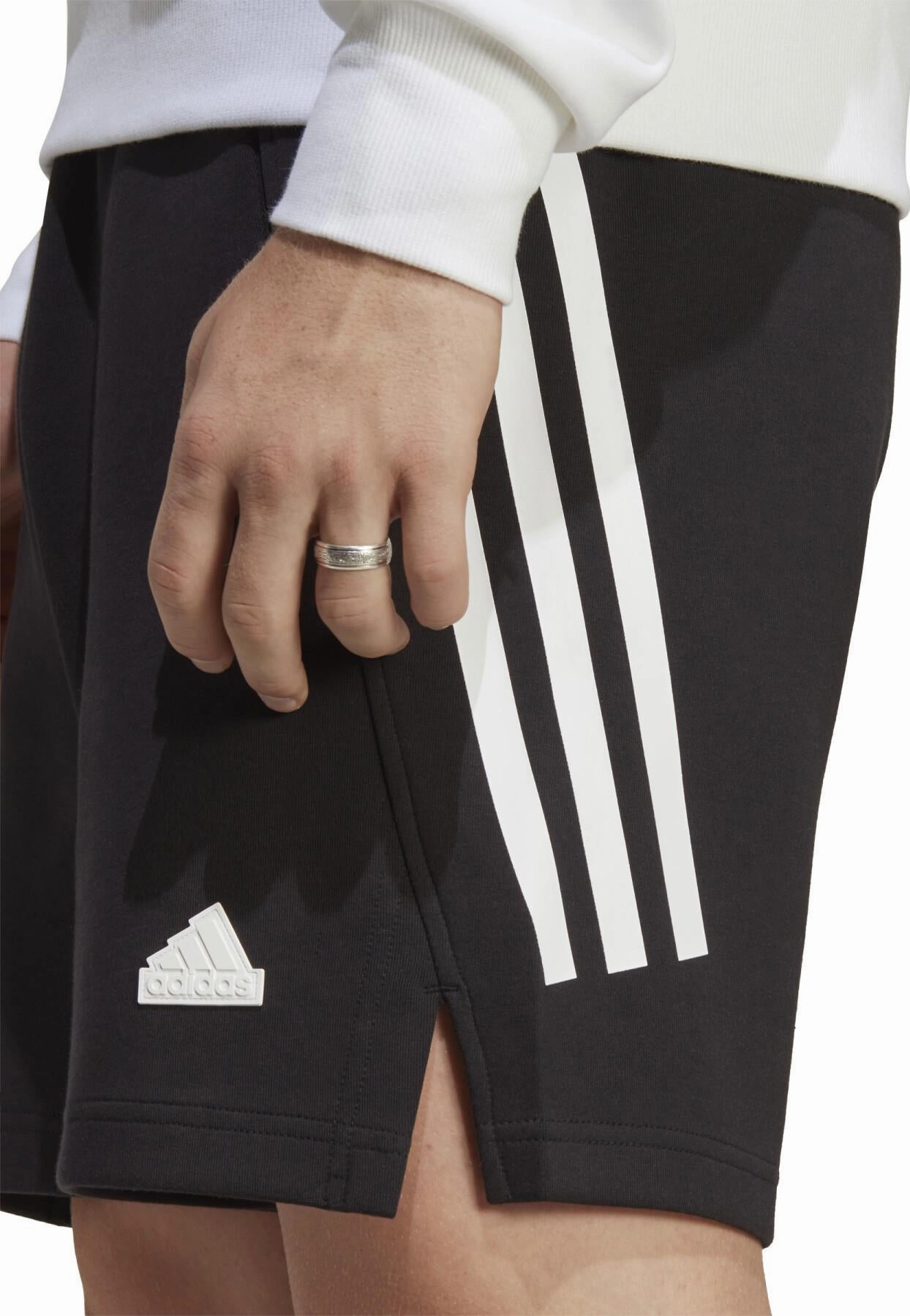 adidas Future Icons 3 Stripes Mens Shorts - Black beach shorts