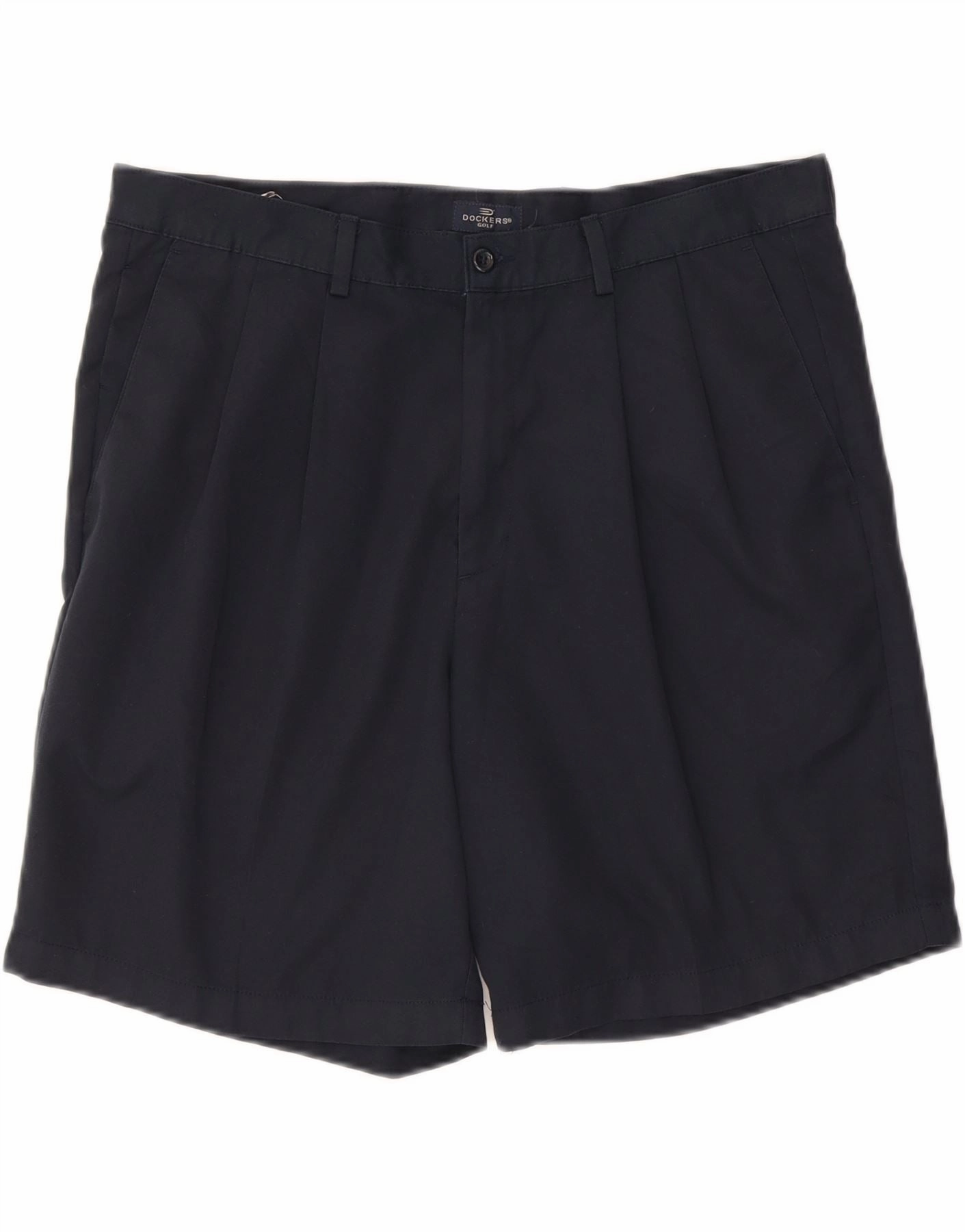 DOCKERS Mens Golf Pegged Chino Shorts W38 XL Navy Blue Polyester Seamless Edge Design