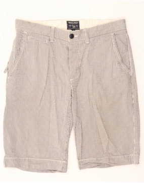 WOOLRICH Mens Casual Shorts W32 Medium Grey Striped Comfortable Stretch