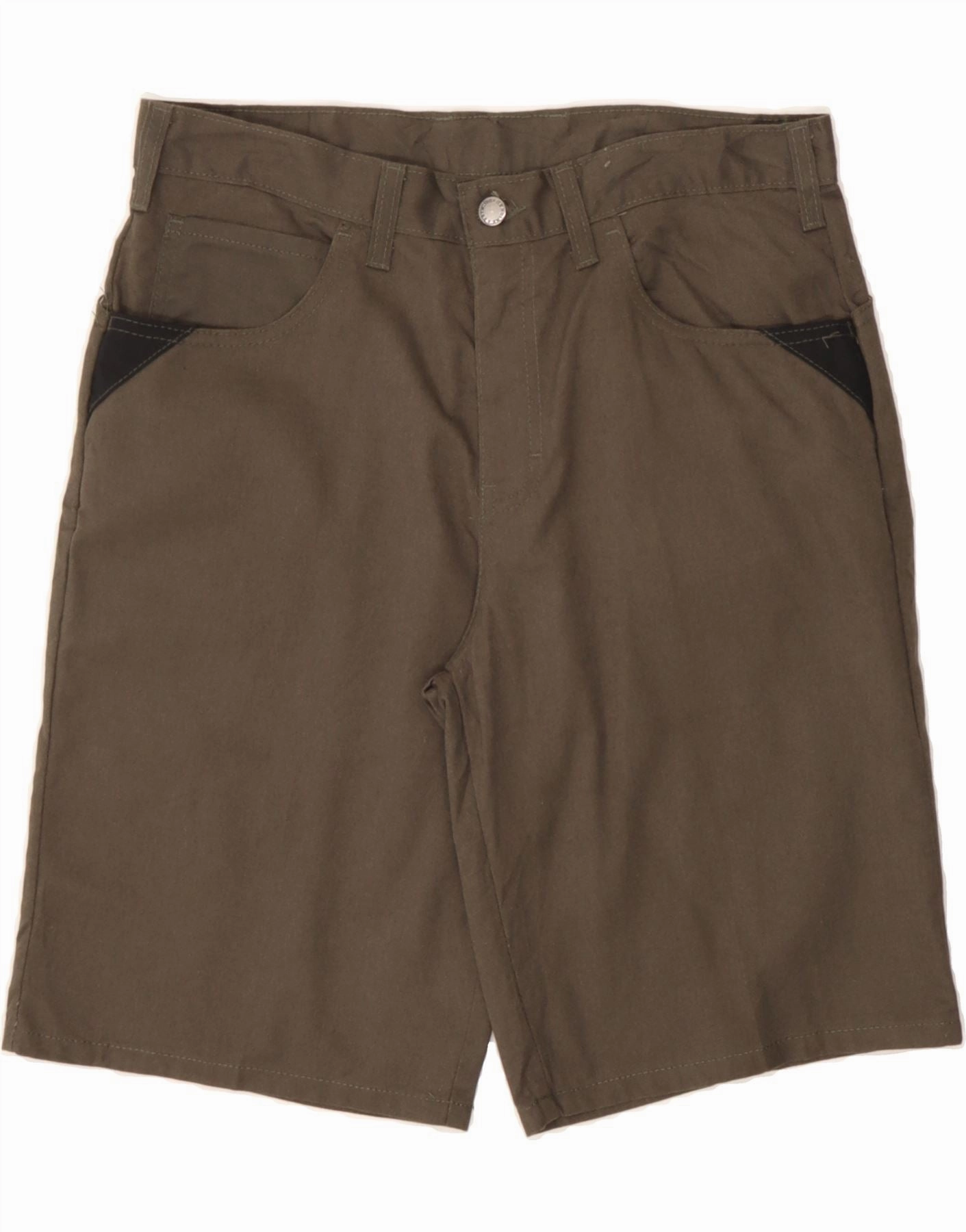 DICKIES Mens Casual Shorts W32 Large  Khaki Polyester Lightweight Design Organic Cotton