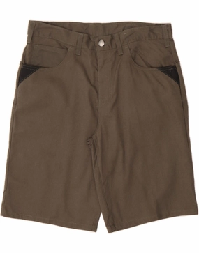 DICKIES Mens Casual Shorts W32 Large  Khaki Polyester Lightweight Design Organic Cotton