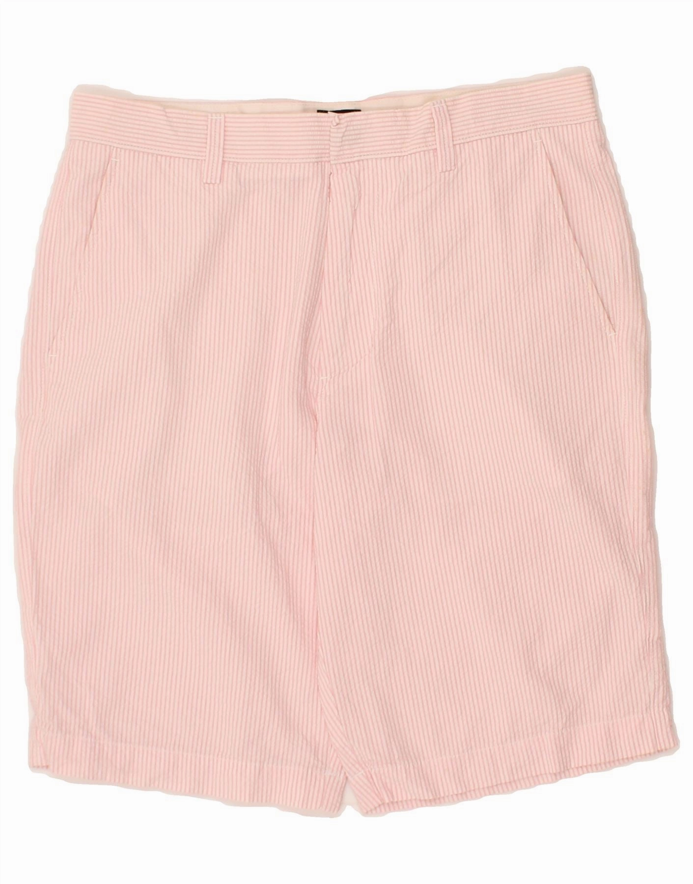 J. CREW Mens Rivington Chino Shorts W31 Medium Pink Striped Cotton Plus Size