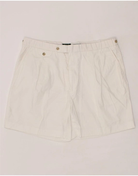 IZOD Mens Chino Shorts W42 2XL White Polyester rhinestone accents
