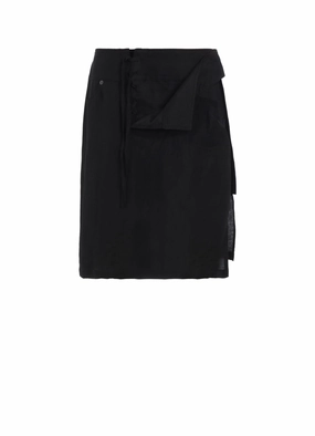 LINEN SILK LACE UP DETAIL SHORT SKIRT Movement Fit Warm Layer