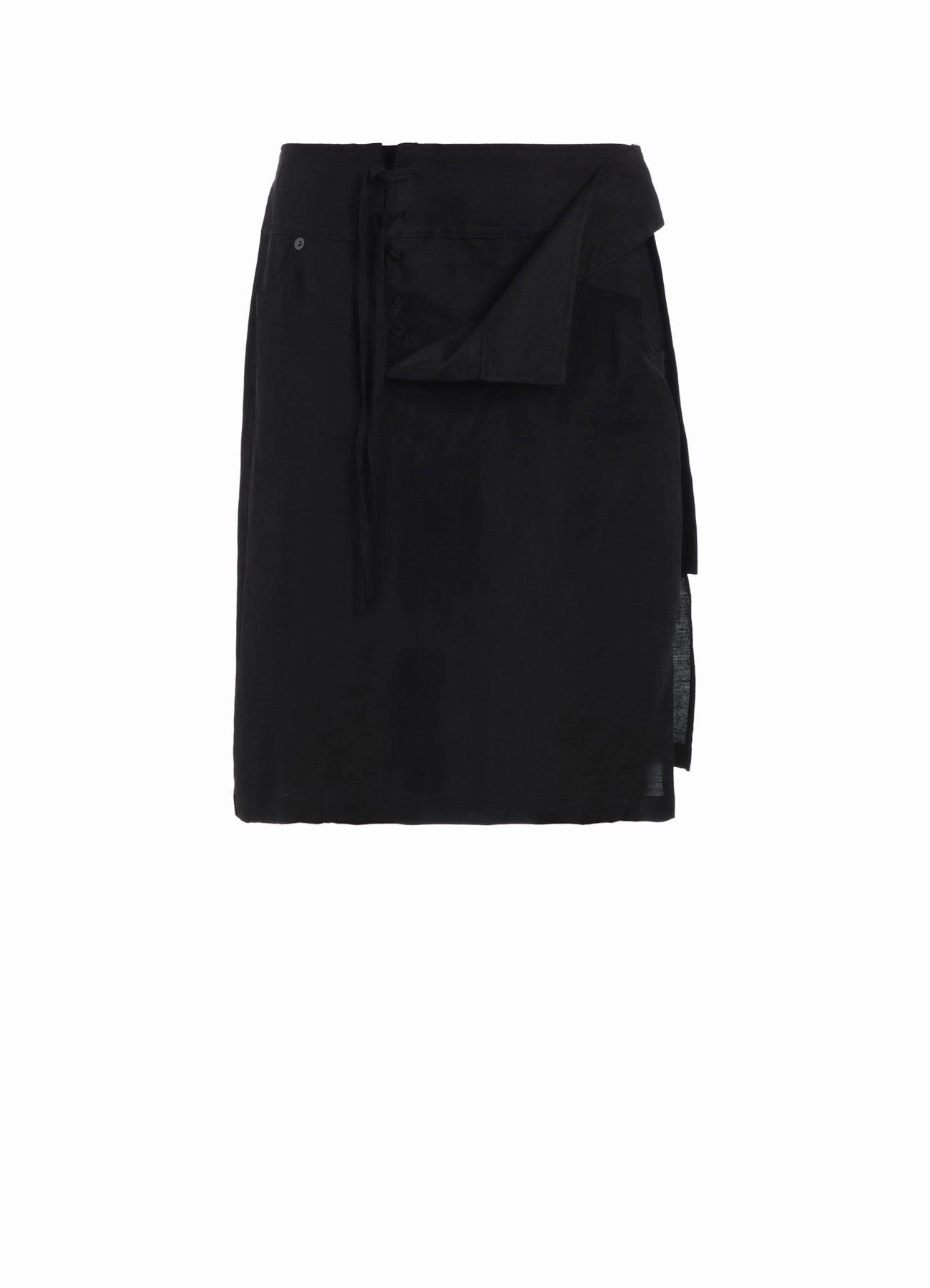 LINEN SILK LACE UP DETAIL SHORT SKIRT Movement Fit Warm Layer