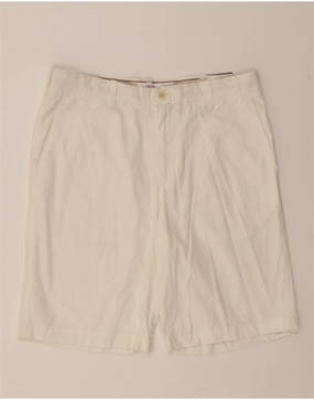 IZOD Mens Salt Water Chino Shorts W34 Large  Off White Cotton Run Ready Eco Friendly Dye