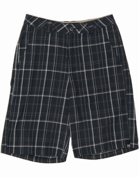 Movement Flex Minimal Design O'NEILL Mens Chino Shorts W30 Medium Navy Blue Check Cotton