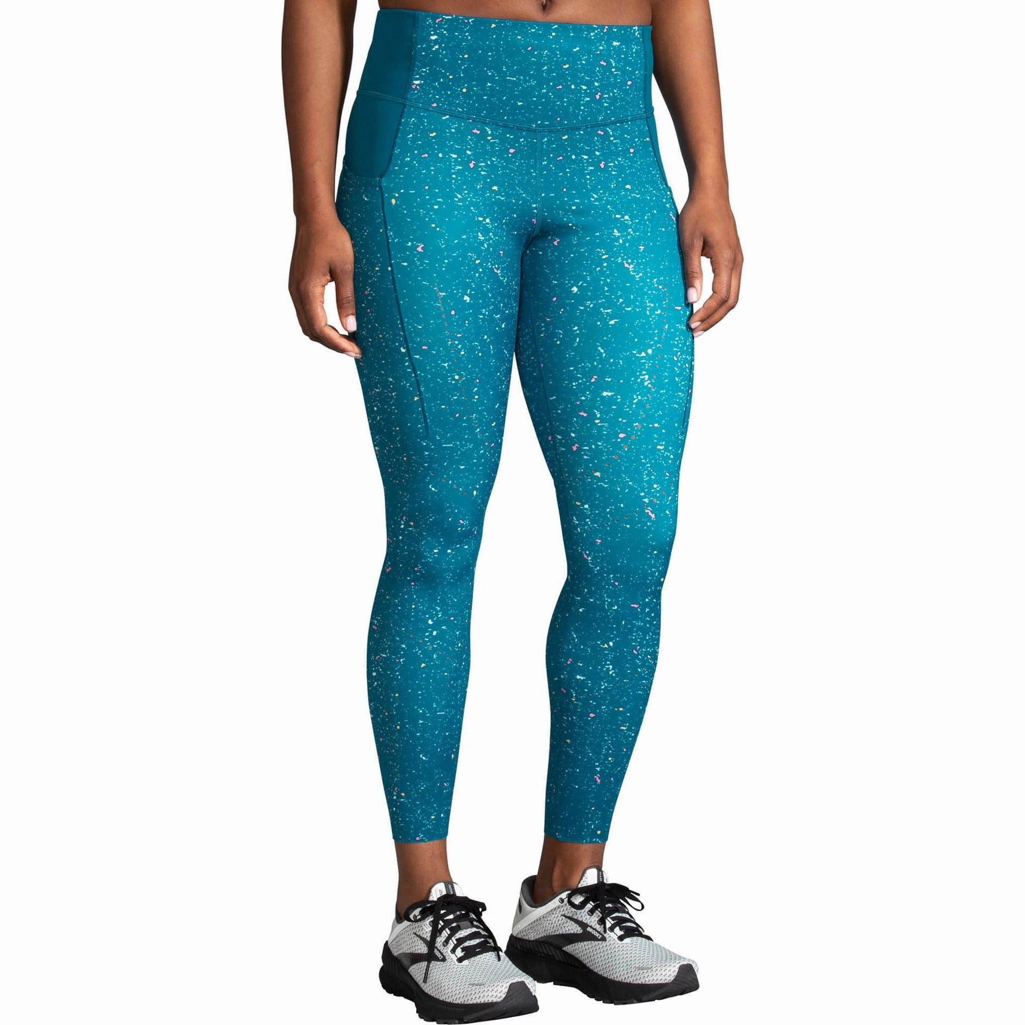 Fitness Lover Dance Studio Brooks Method Womens 7/8 Running Tights - Blue