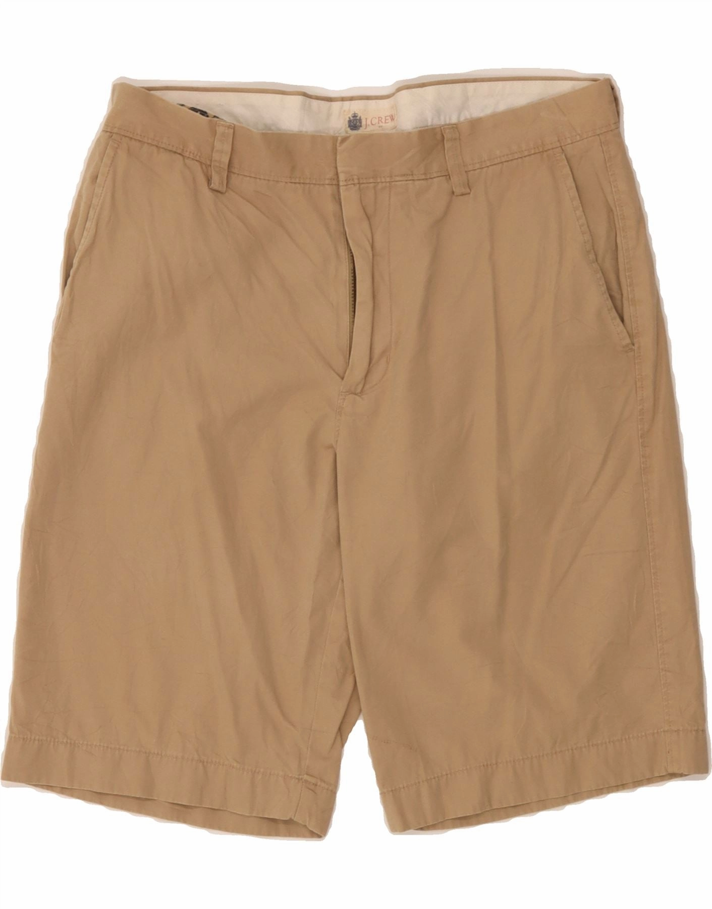 J. CREW Mens Chino Shorts W32 Medium  Beige Cotton Summer Style Slim Shape