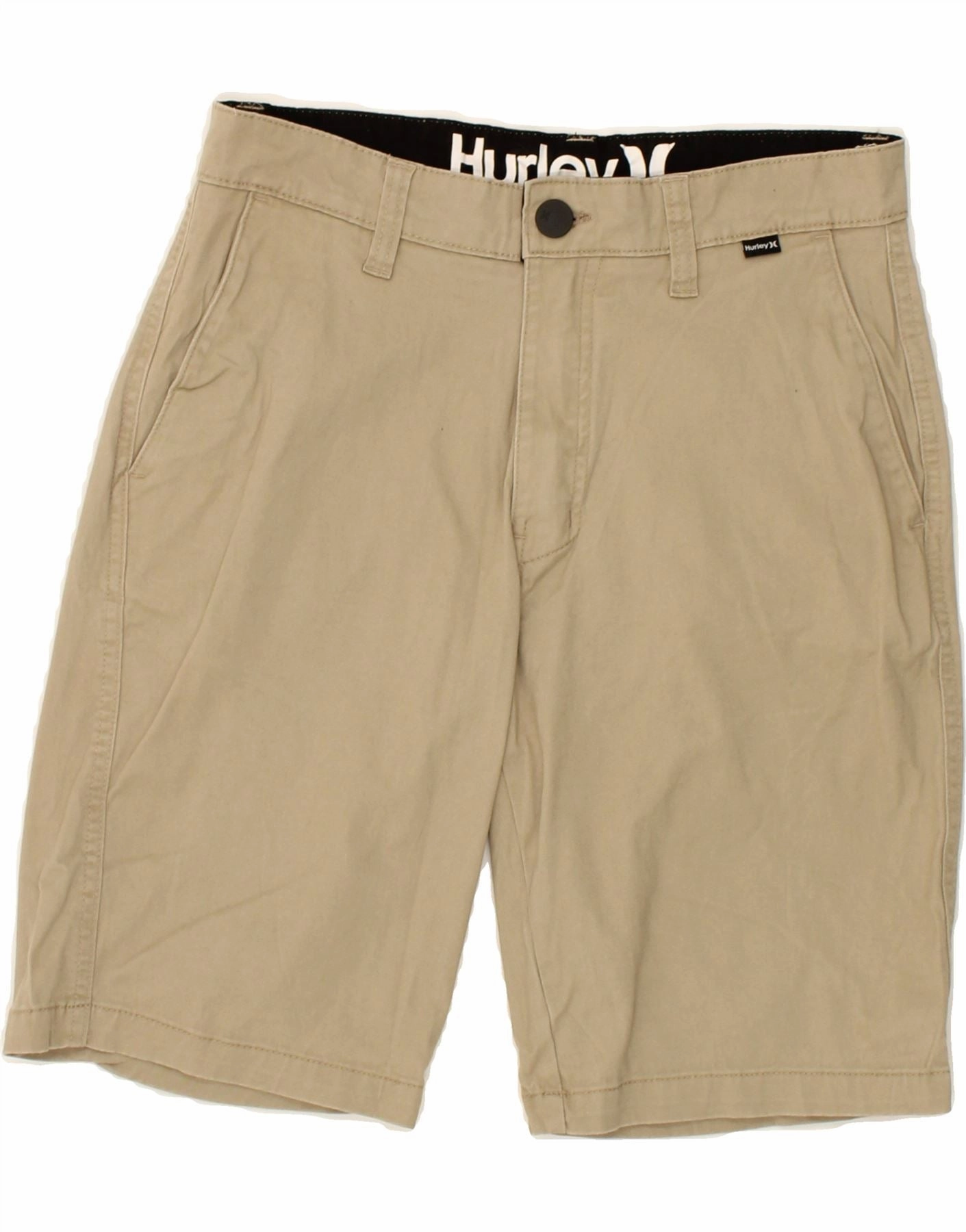 Wide-leg cut HURLEY Mens Chino Shorts W28 Small Beige Cotton