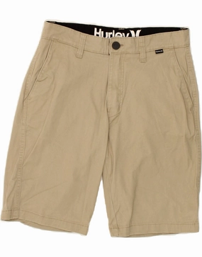Wide-leg cut HURLEY Mens Chino Shorts W28 Small Beige Cotton