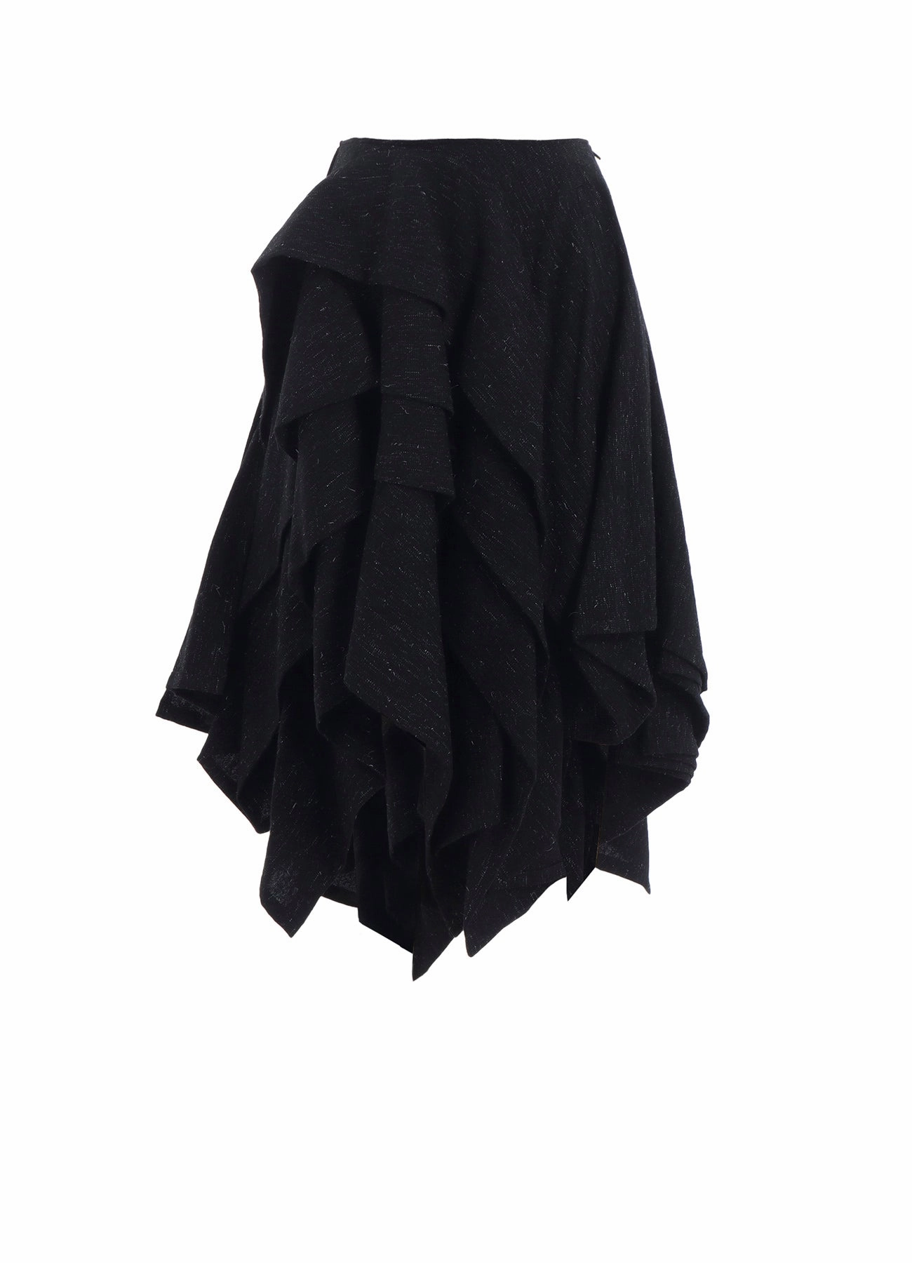 WOOLEN TWEED R DRAPED TUCK ST SKIRT BreathableLining