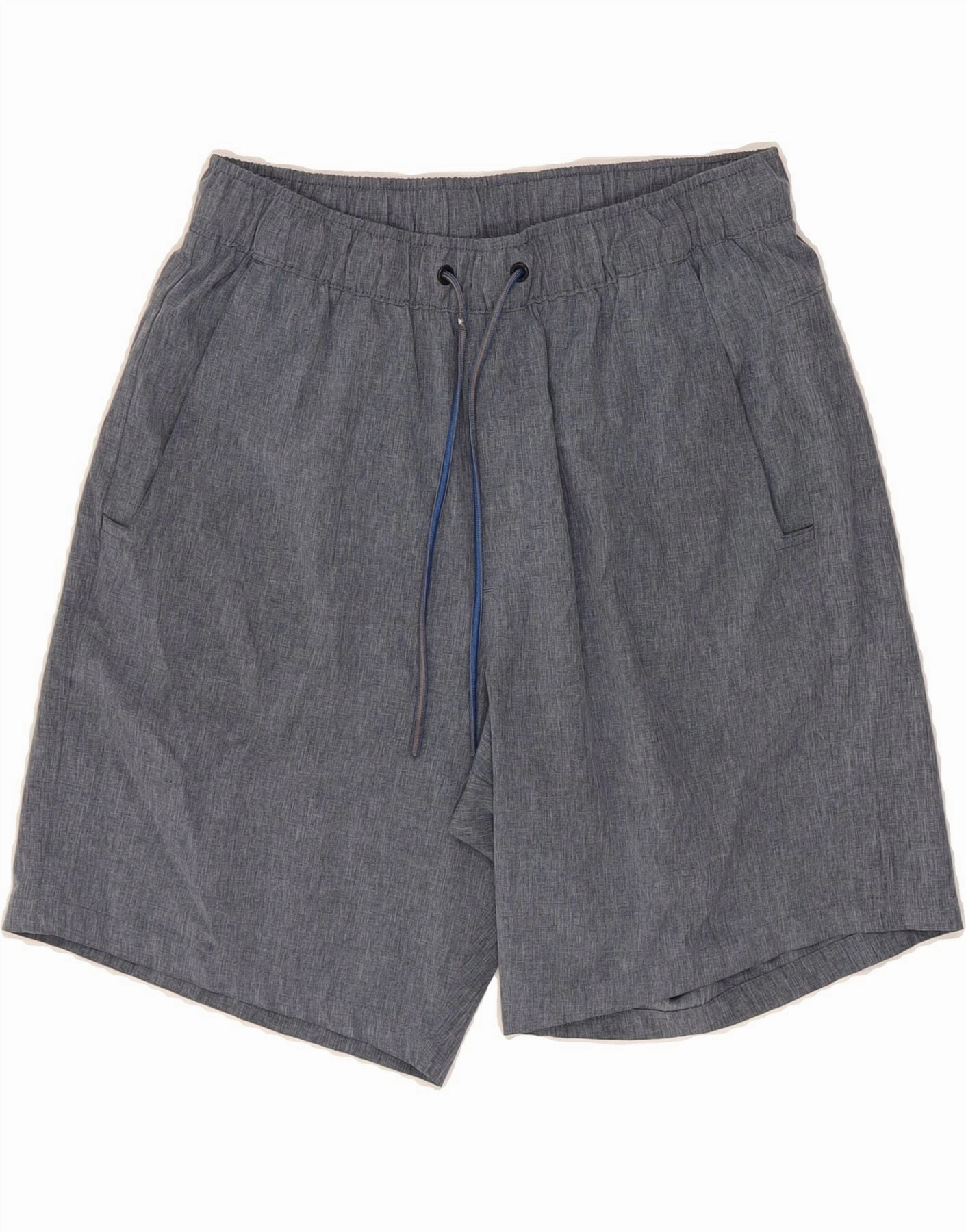 EDDIE BAUER Mens Casual Shorts Medium W30  Navy Blue Polyester Sporty Flex Wind Resistant Material