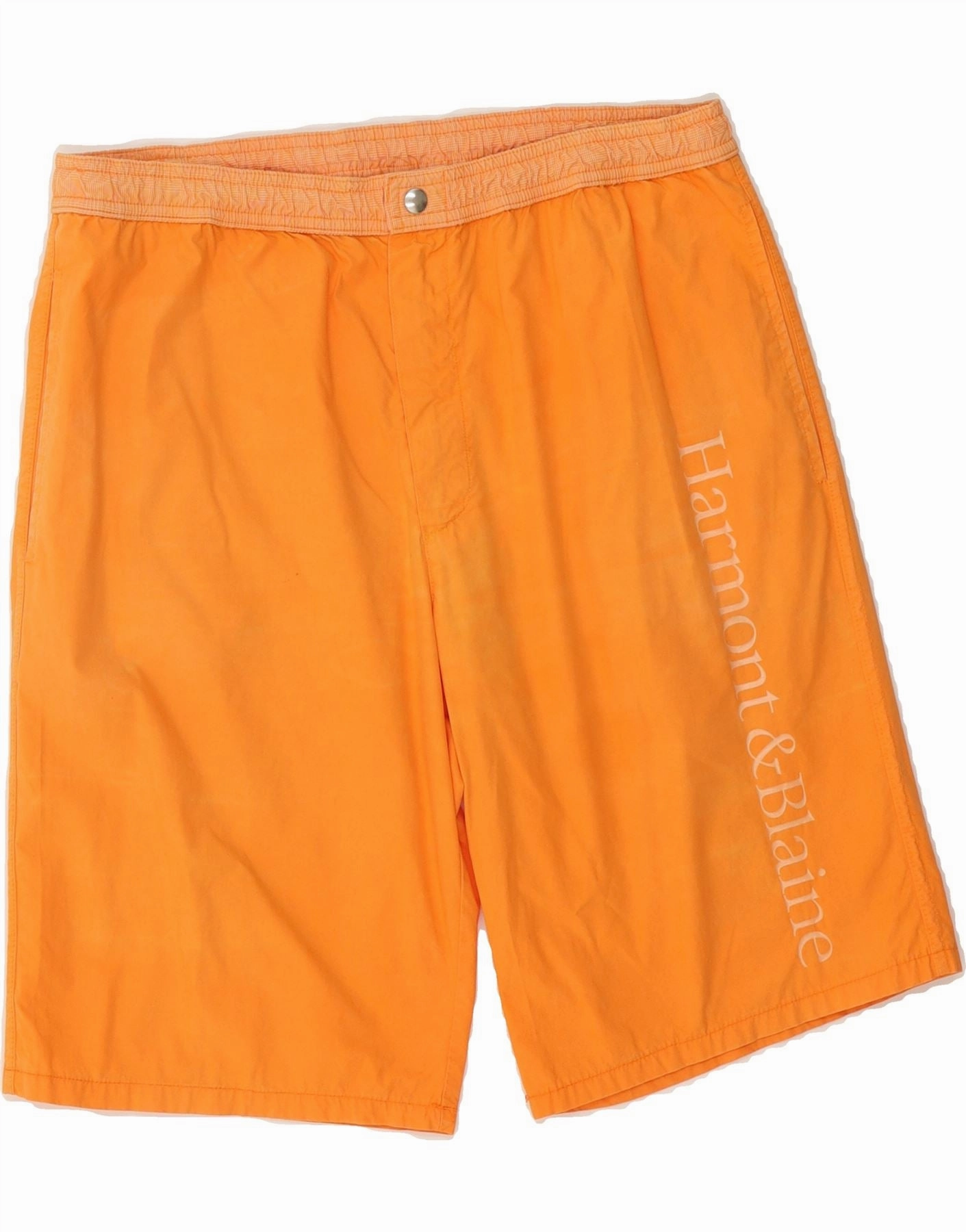 HARMONT & BLAINE Mens Graphic Bermuda Shorts Medium W34  Orange Cotton Non Restrictive Movement