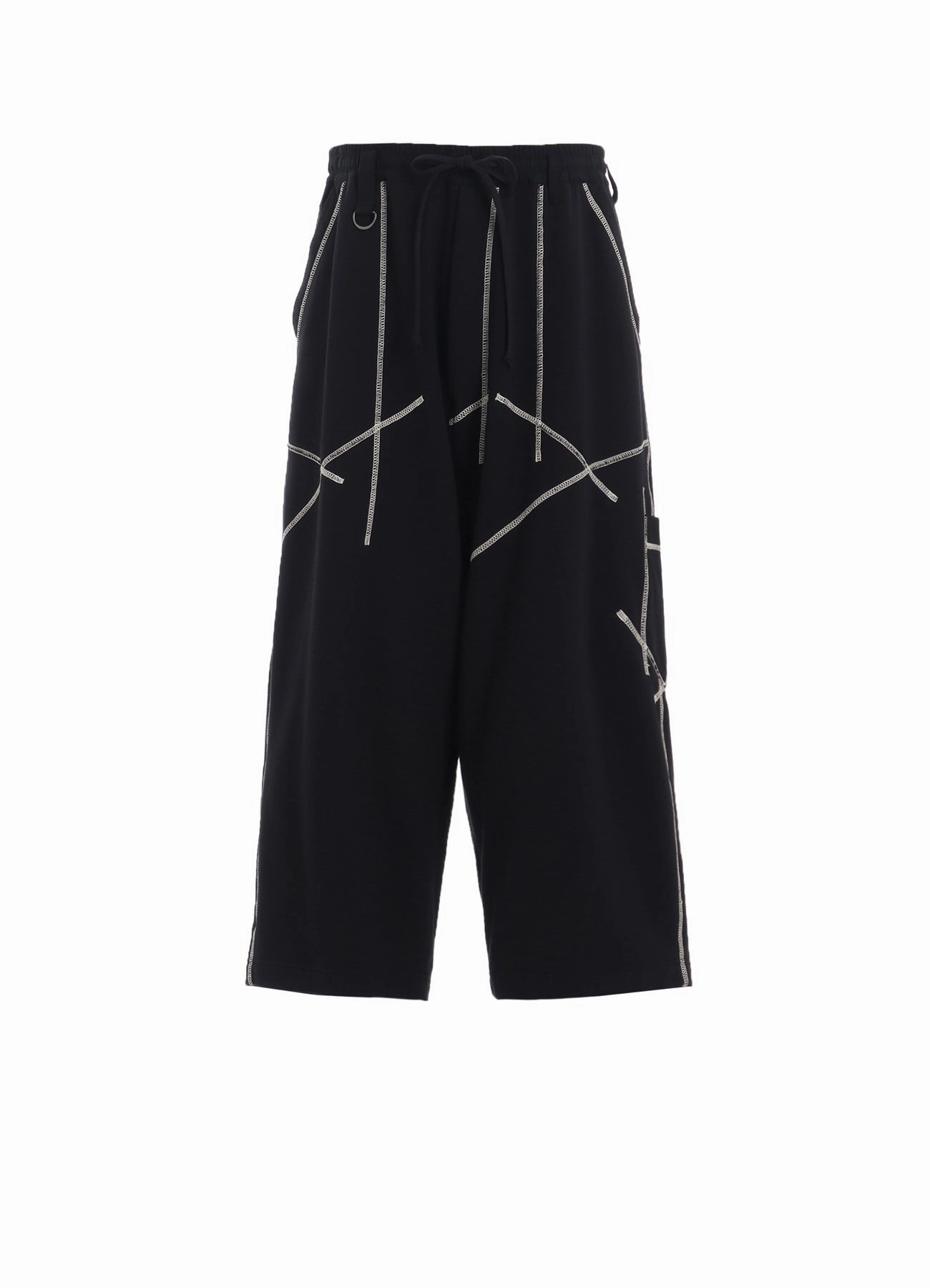 Laser cut Slim Design FRENCH TERRY RANDOM STITCH WIDE PANTS