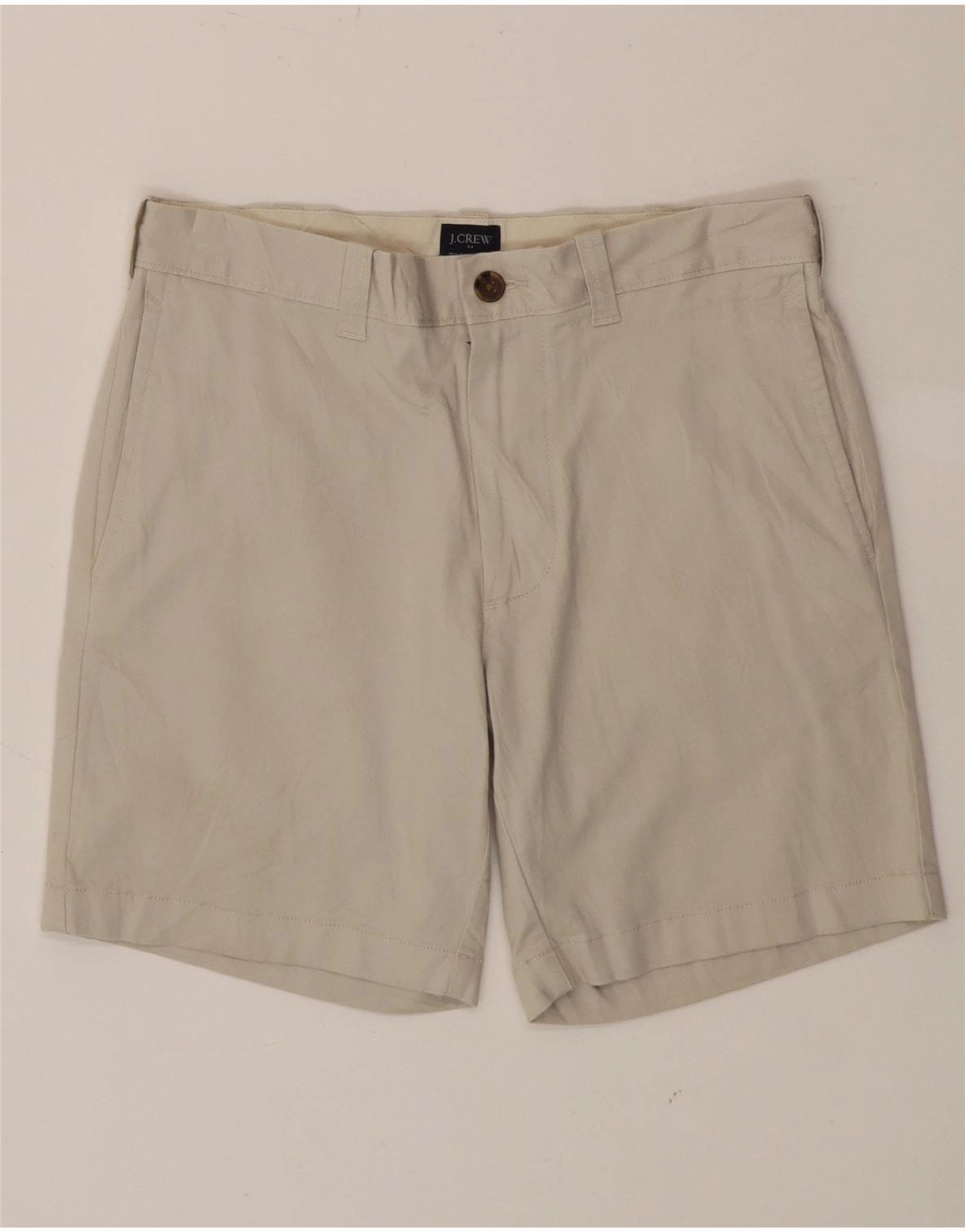 J. CREW Mens Chino Shorts W29 Medium Beige Cotton Versatile Shorts Odor Resistant Coating