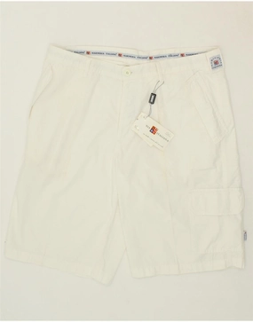 VINTAGE Mens Cargo Shorts IT 56 3XL W40 White Cotton Collectible Item Cool Comfort