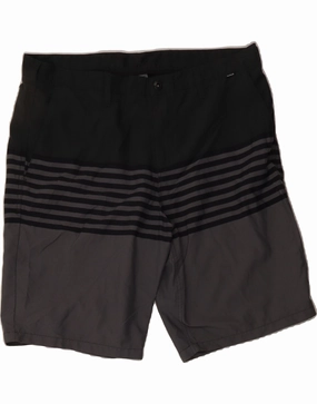 Chic Look Noise Free Fabric HURLEY Mens Chino Shorts W38 XL Black Colourblock Polyester