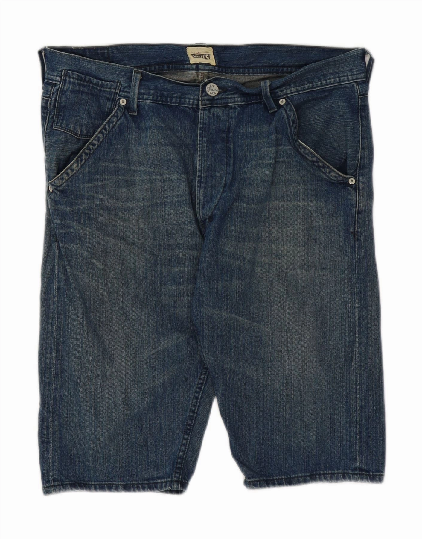 Sleek Cut LEVI'S Mens Denim Shorts W36 Large Blue