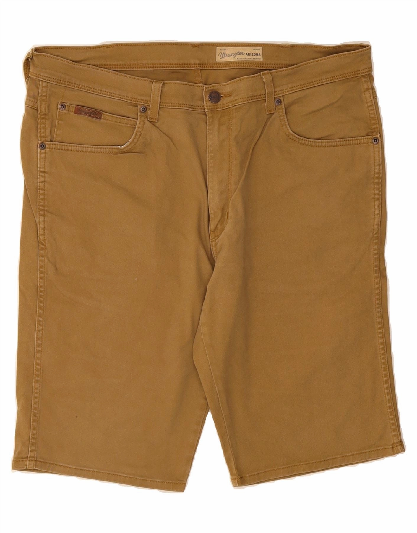 WRANGLER Mens Arizona Casual Shorts W38 XL Brown Cotton Casual Active