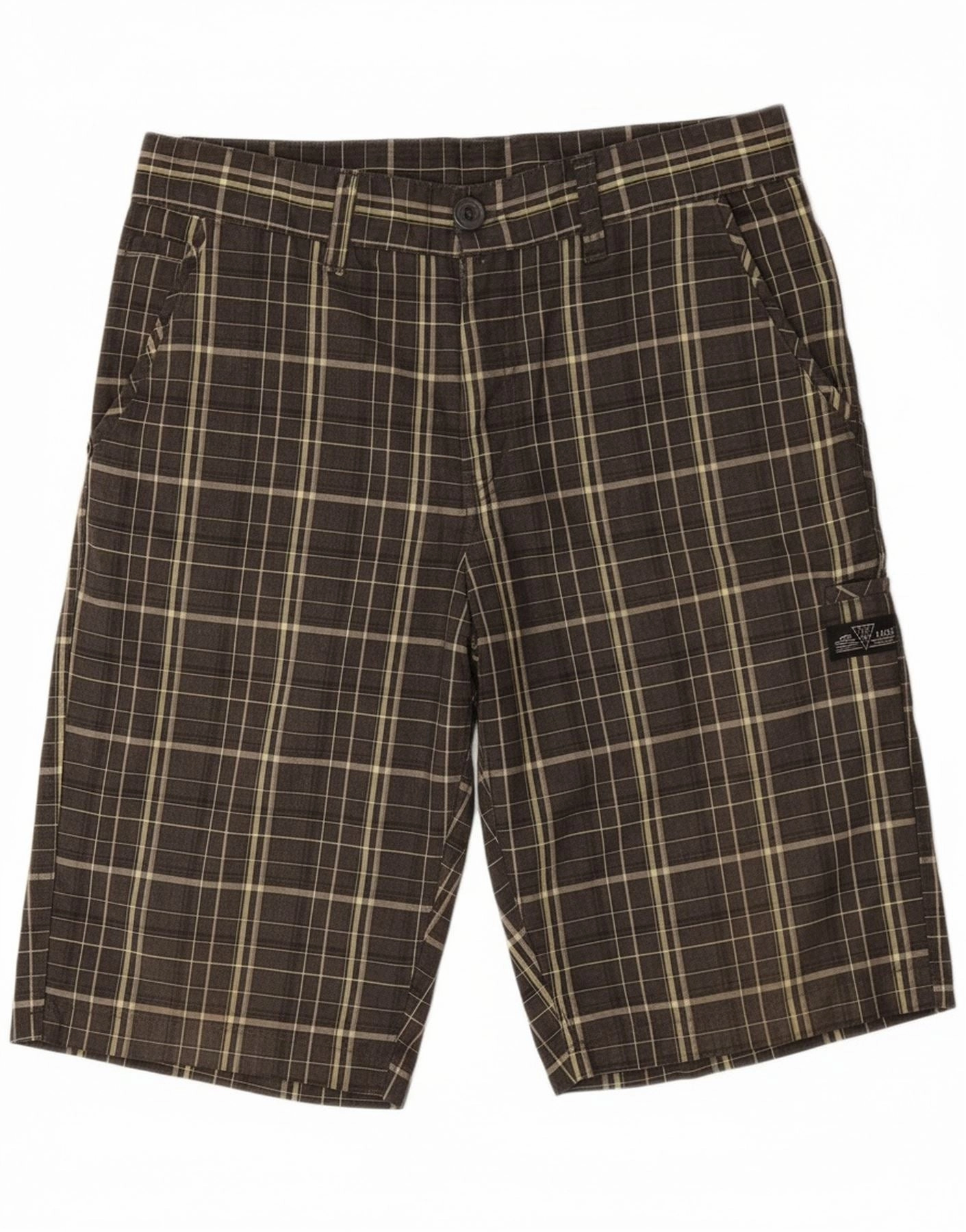 O'NEILL Mens Cargo Shorts W32 Medium Grey Check Polyester FoldableDesign Anti Odor Technology