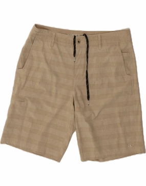 O'NEILL Mens Casual Shorts W36 Large  Beige Check Polyester Fitness Ready No Chafe
