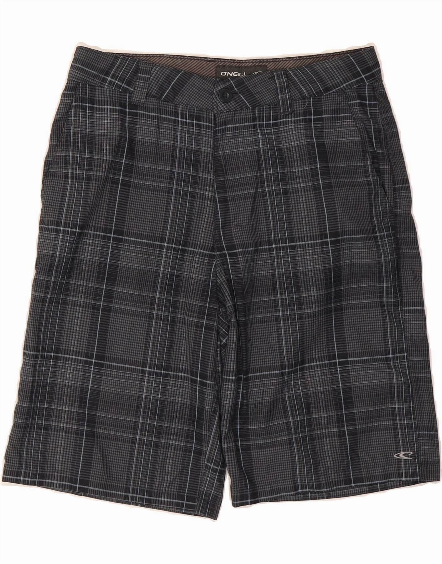 Summer Style O'NEILL Mens Chino Shorts W30 Medium  Navy Blue Check Polyester