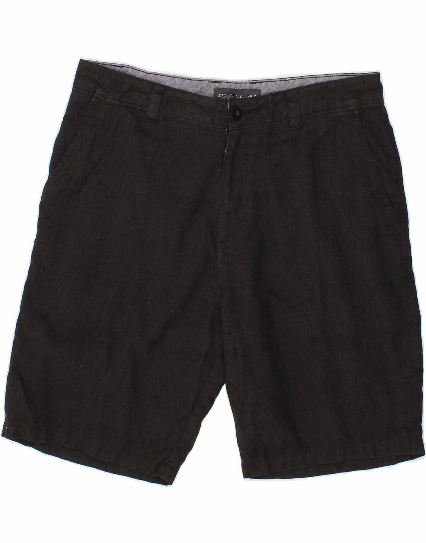 O'NEILL Mens Chino Shorts W34 Large Grey Polyester Skinny Fit holiday apparel