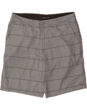 O'NEILL Mens Chino Shorts W38 XL Grey Striped Polyester Flexible Side Panels Chic Design