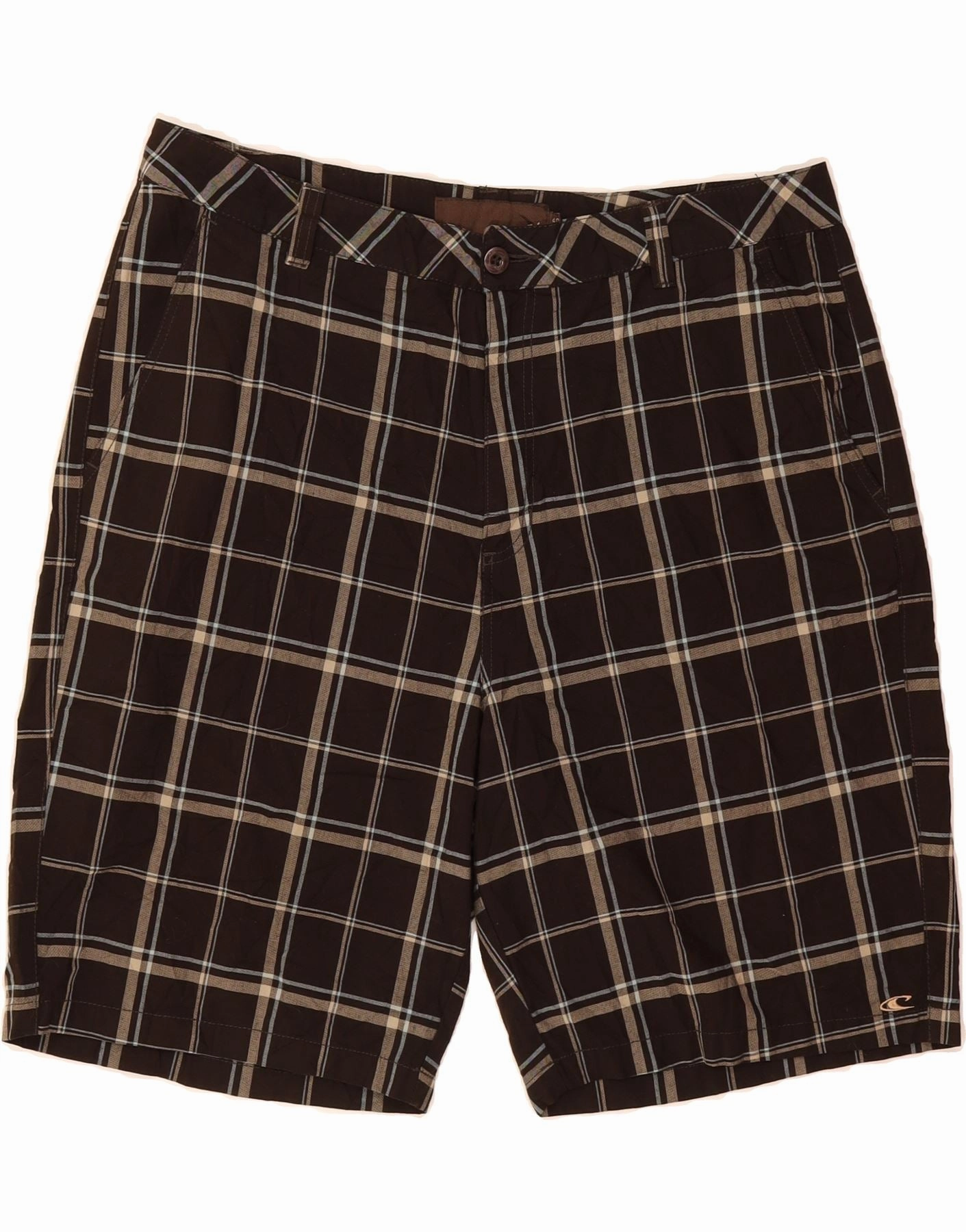 O'NEILL Mens Chino Shorts W40 XL  Brown Check Polyester Comfortable clothing Active Performance