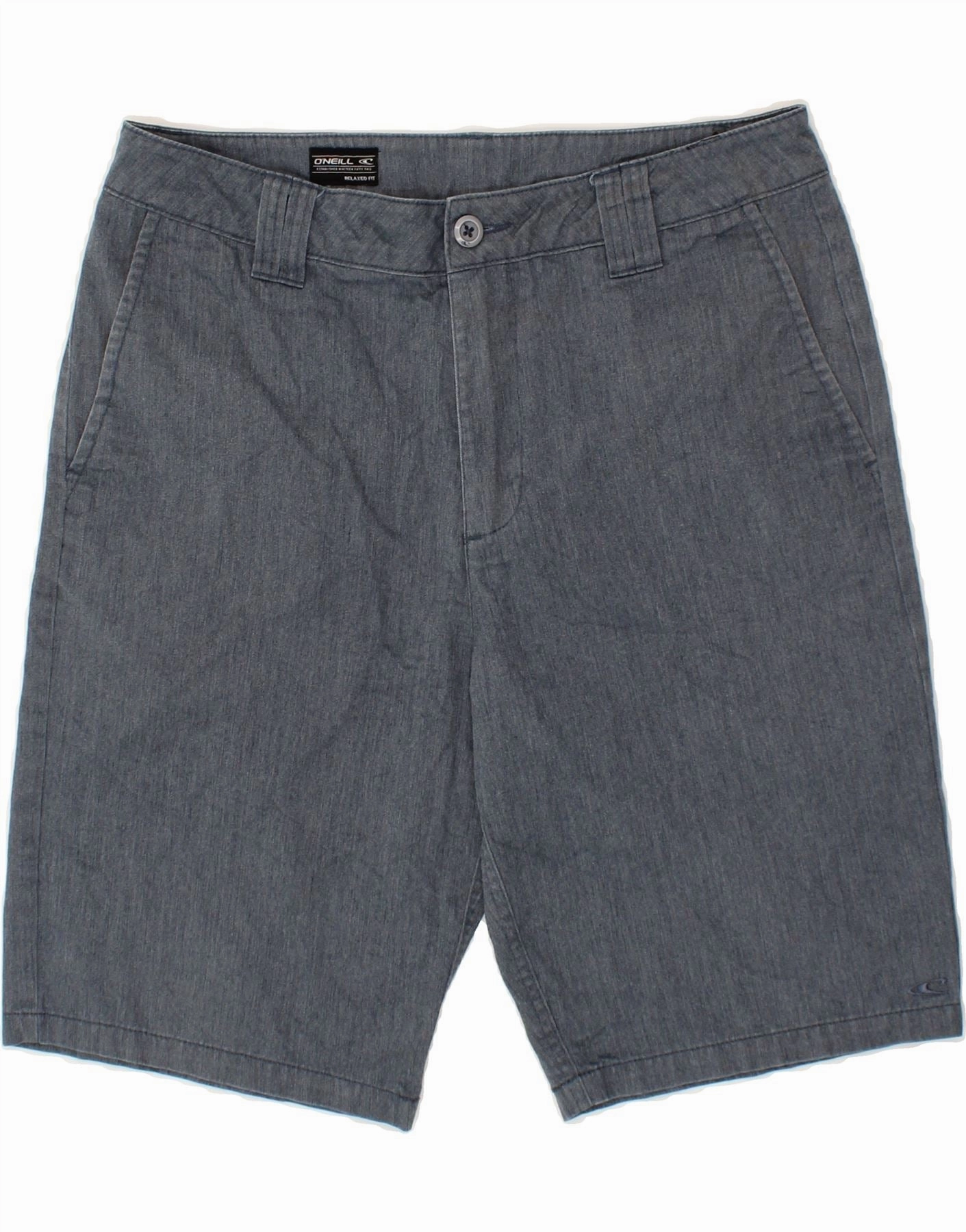 O'NEILL Mens Relaxed Fit Chino Shorts W30 Medium Grey Polyester Elastic Band Compact Storage Pocket