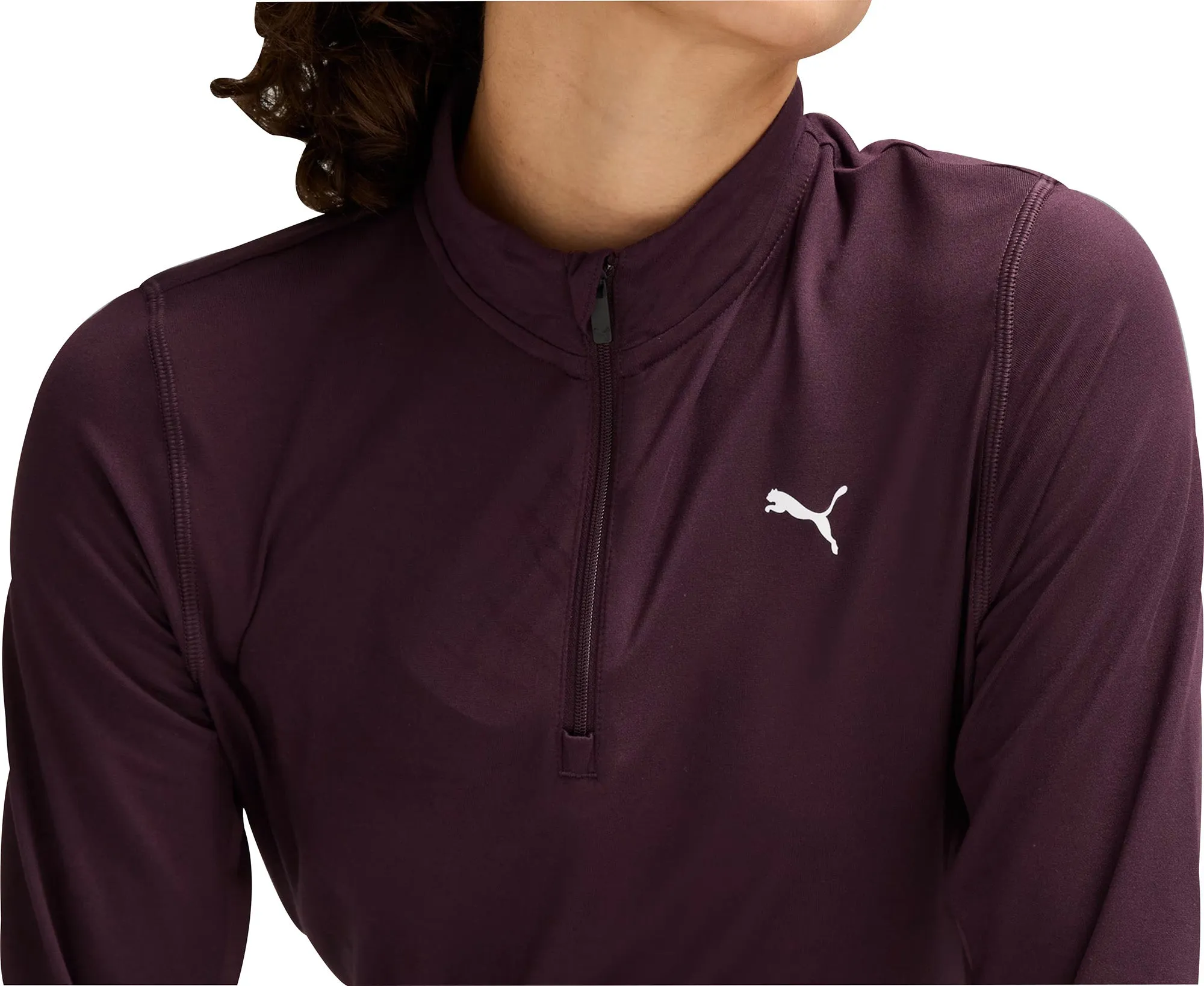 Puma Favourite Half Zip Long Sleeve Womens Running Top - Purple Perfect Comfort Fade Resistant Coating