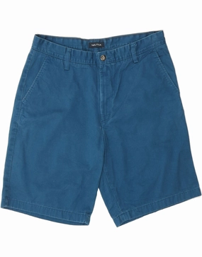 Neat Look Reinforced Hemlines NAUTICA Mens Chino Shorts W34 Large Blue Cotton
