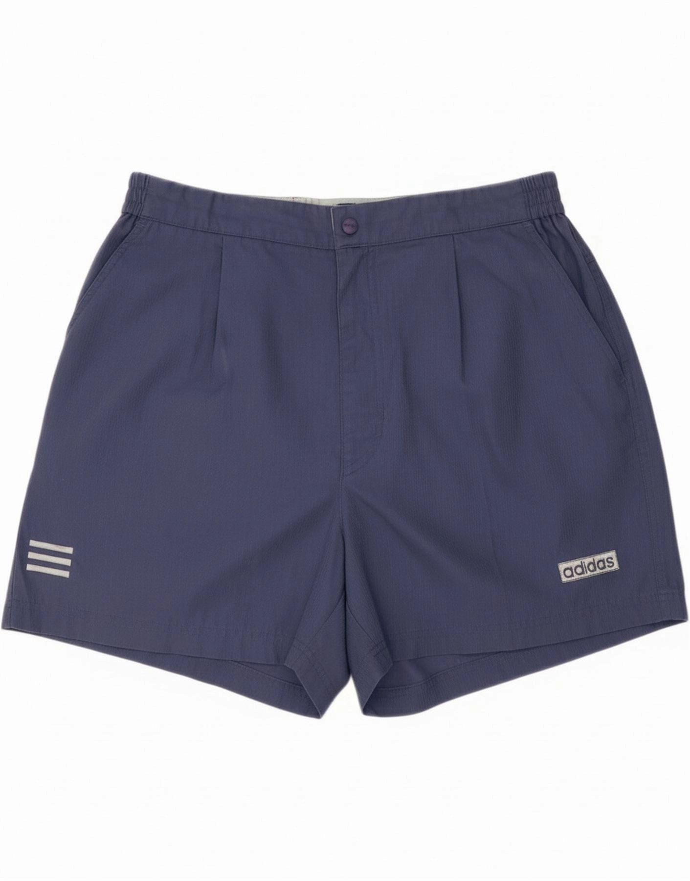 ADIDAS Mens Chino Shorts W36 Large  Navy Blue Cotton Quick Response Fit yoga clothing